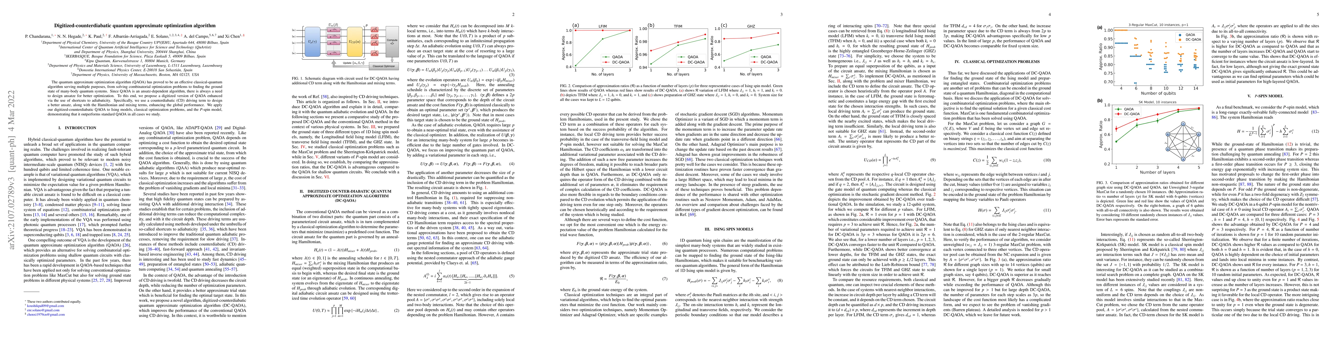 Thumbnail for Digitized-counterdiabatic quantum approximate optimization algorithm