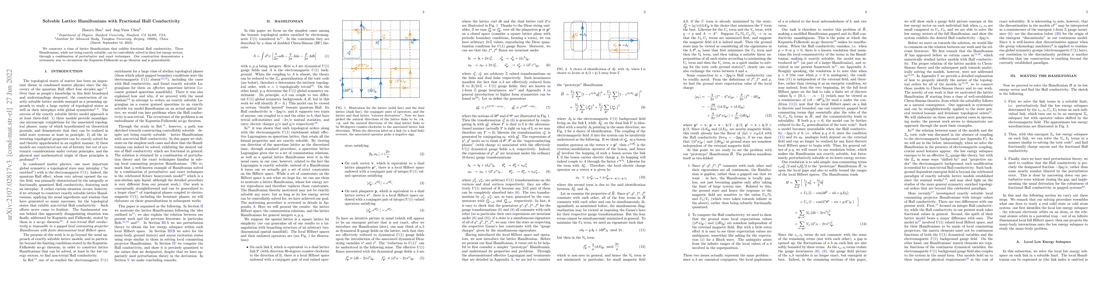Thumbnail for Solvable Lattice Hamiltonians with Fractional Hall Conductivity