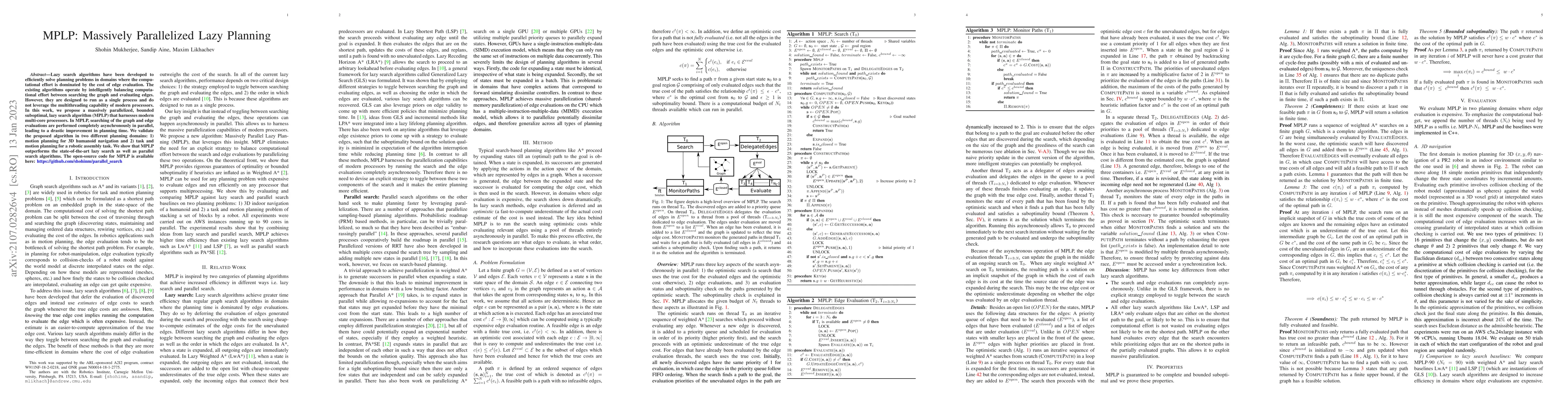 Thumbnail for MPLP: Massively Parallelized Lazy Planning