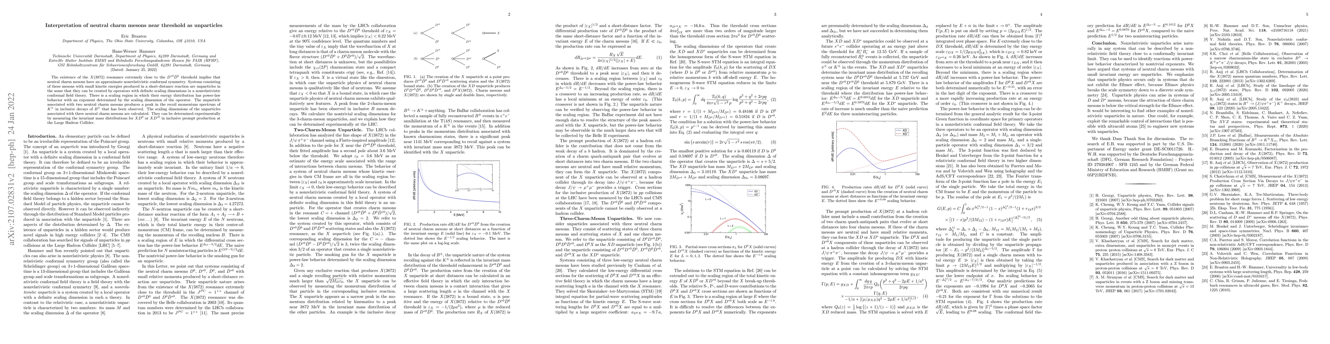 Thumbnail for Interpretation of neutral charm mesons near threshold as unparticles