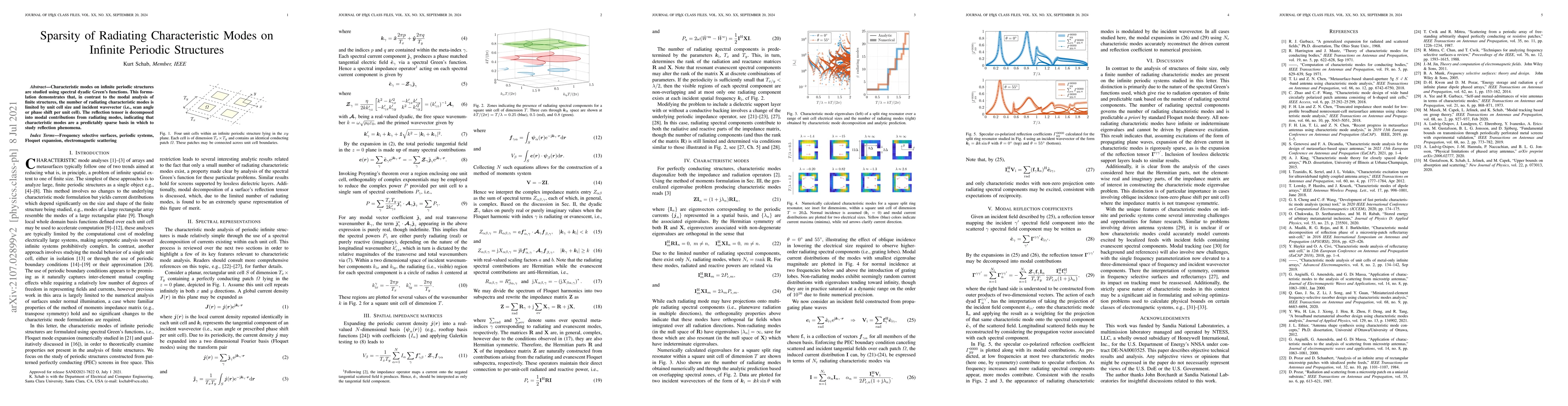 Thumbnail for Sparsity of radiating characteristic modes on infinite periodic
  structures