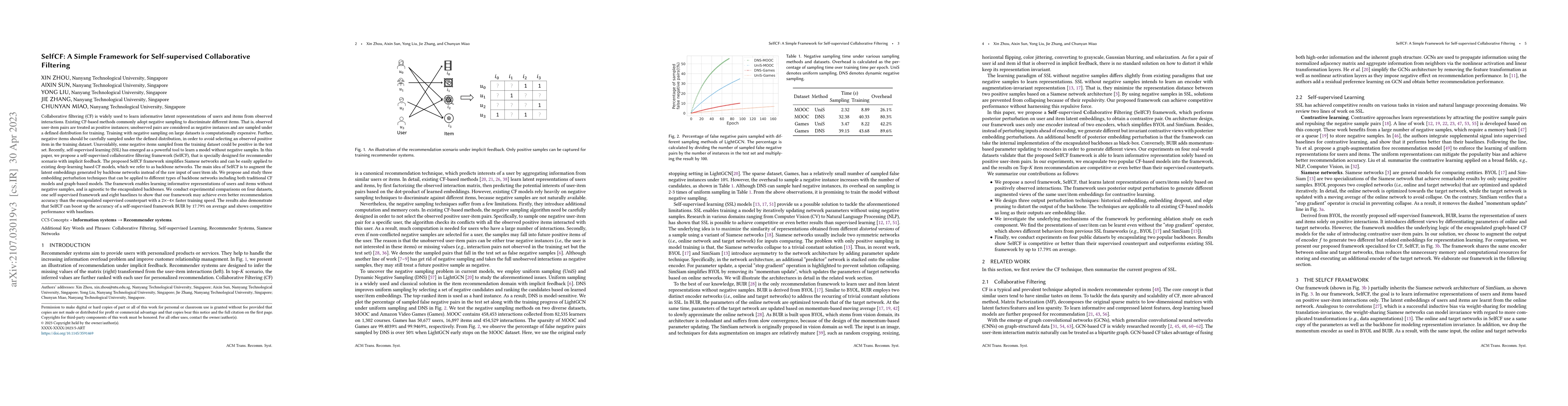 Thumbnail for SelfCF: A Simple Framework for Self-supervised Collaborative Filtering