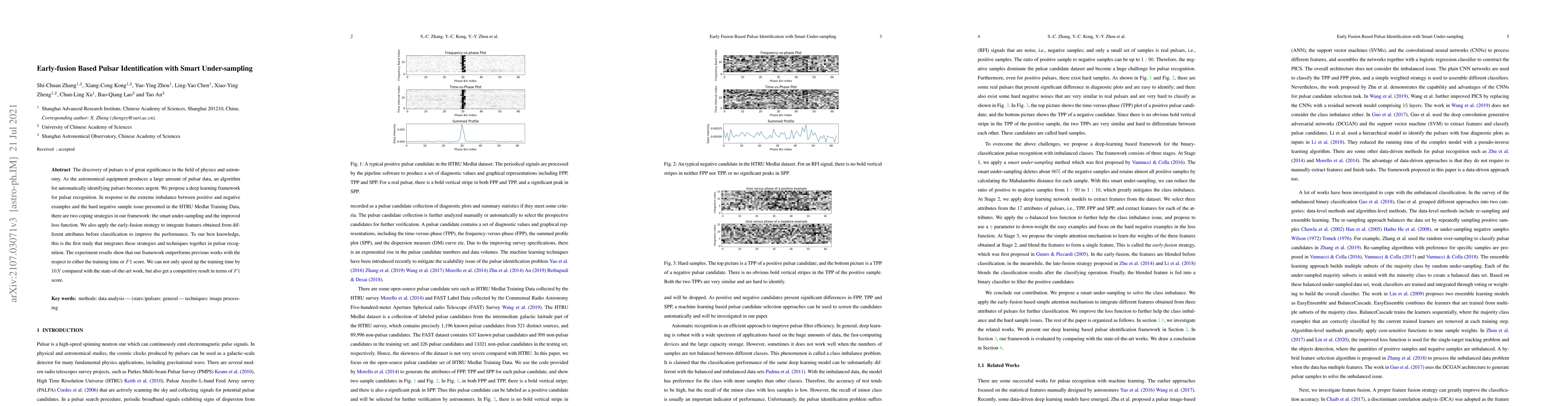 Thumbnail for Early-fusion Based Pulsar Identification with Smart Under-sampling