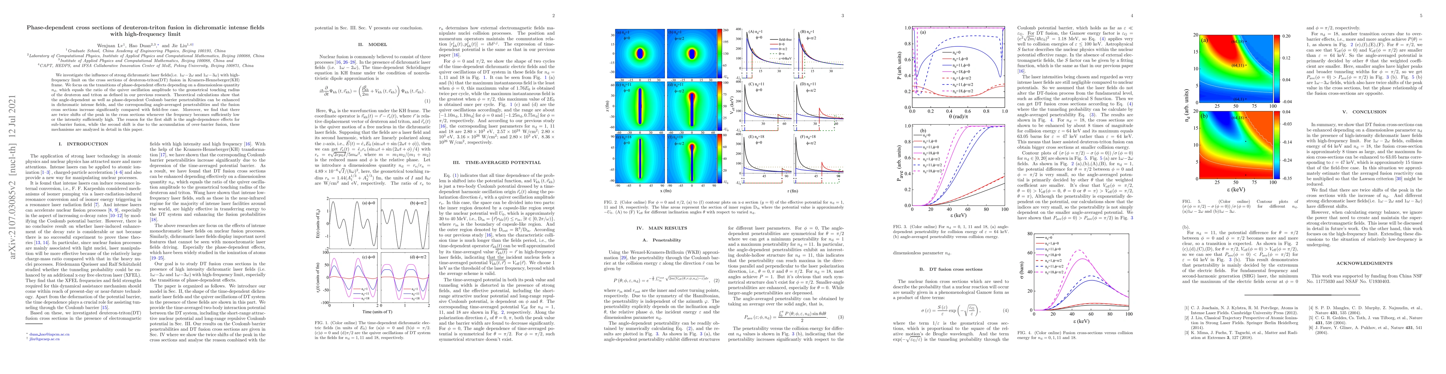 Thumbnail for Phase-dependent cross sections of deuteron-triton fusion in dichromatic
  intense fields with high-frequency limit