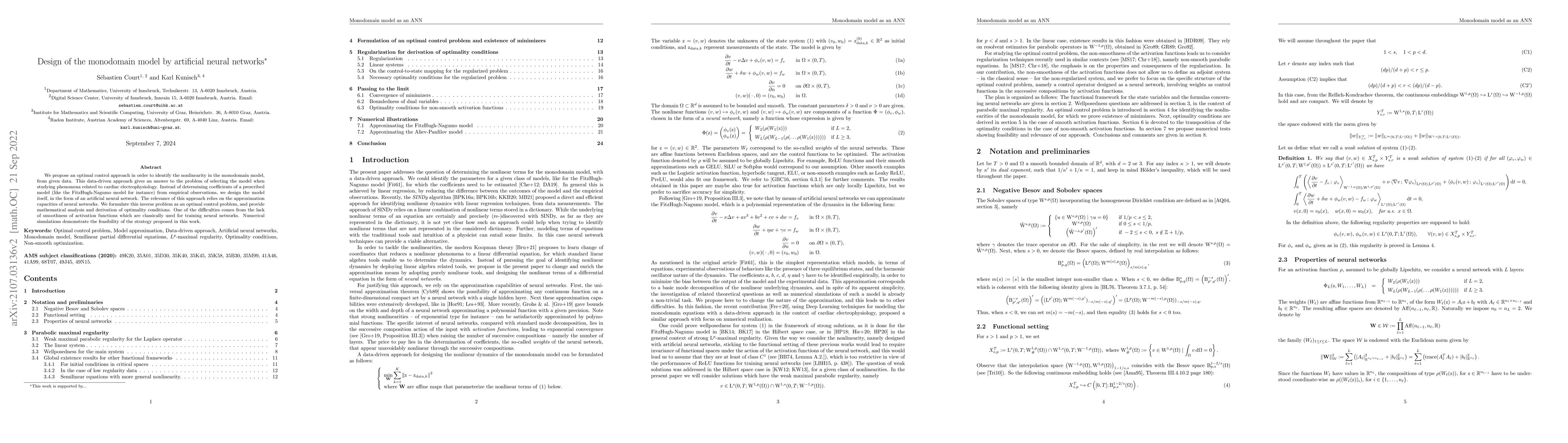Thumbnail for Design of the monodomain model by artificial neural networks