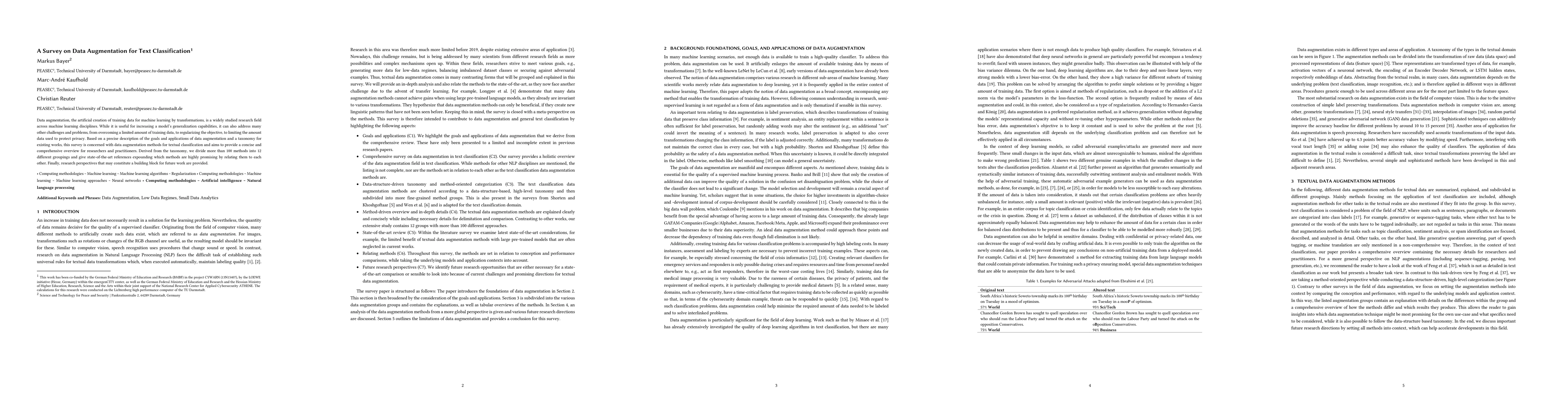 Thumbnail for A Survey on Data Augmentation for Text Classification