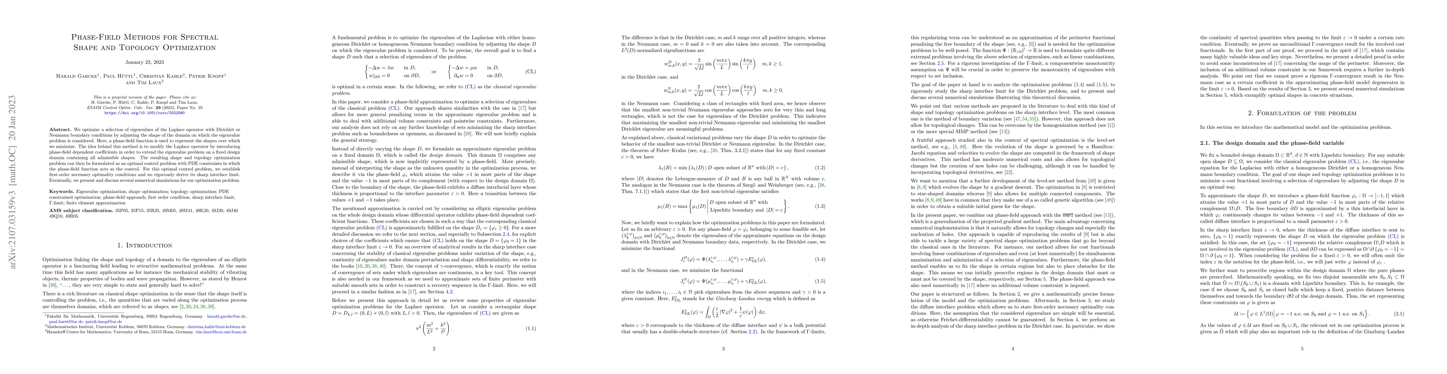 Thumbnail for Phase-Field Methods for Spectral Shape and Topology Optimization