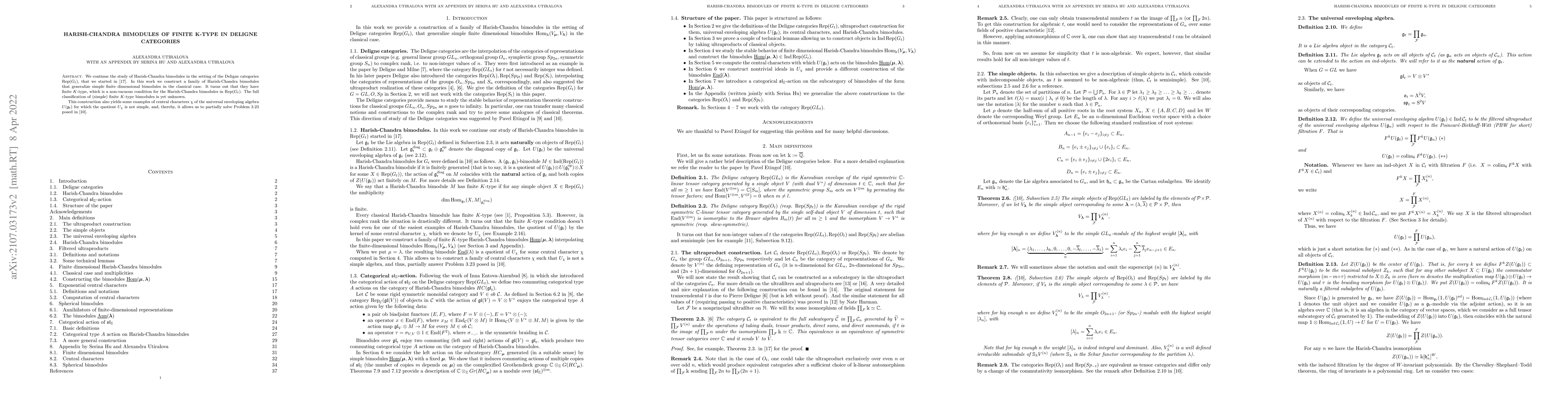 Thumbnail for Harish-Chandra bimodules of finite $K$-type in Deligne categories