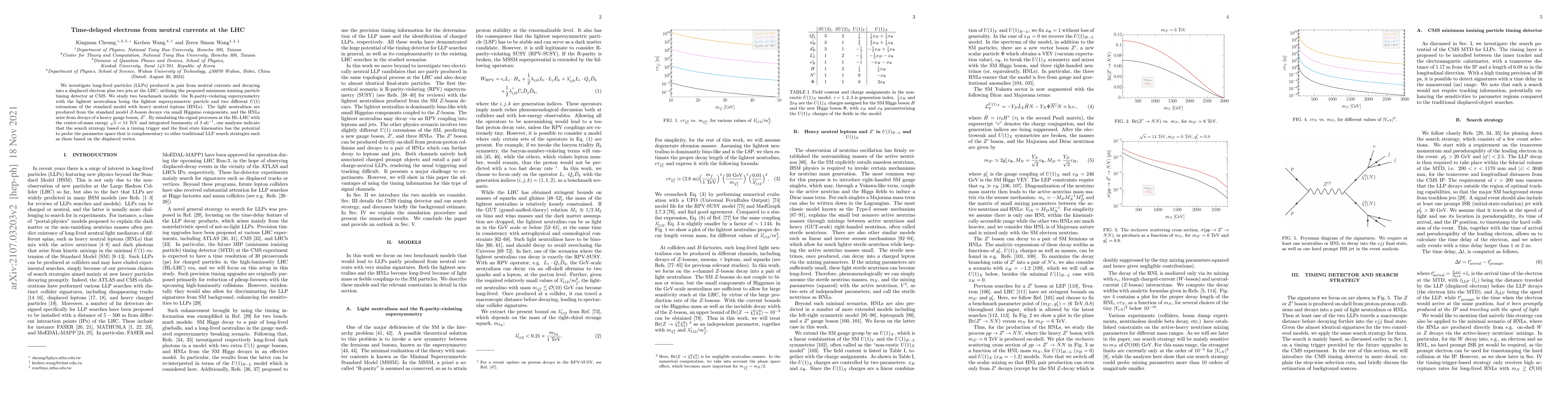 Thumbnail for Time-delayed electrons from neutral currents at the LHC