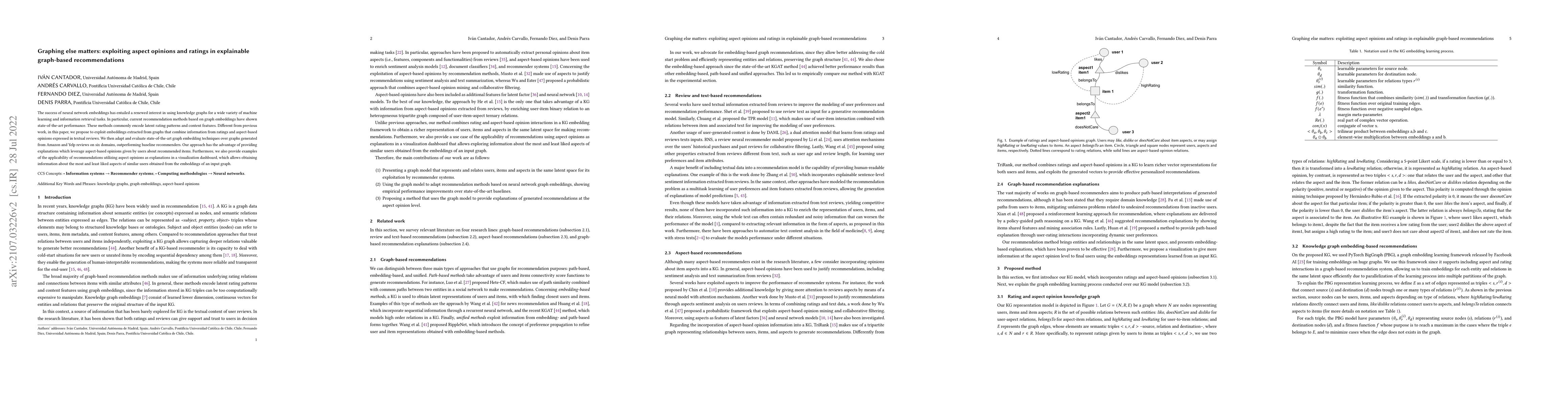 Thumbnail for Graphing else matters: exploiting aspect opinions and ratings in
  explainable graph-based recommendations