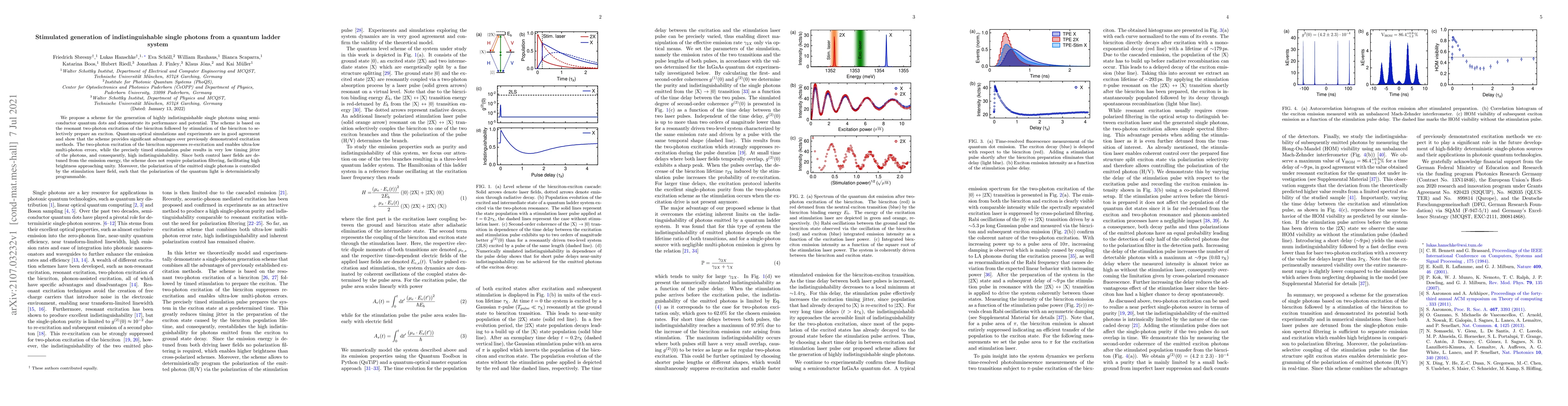 Thumbnail for Stimulated generation of indistinguishable single photons from a quantum
  ladder system