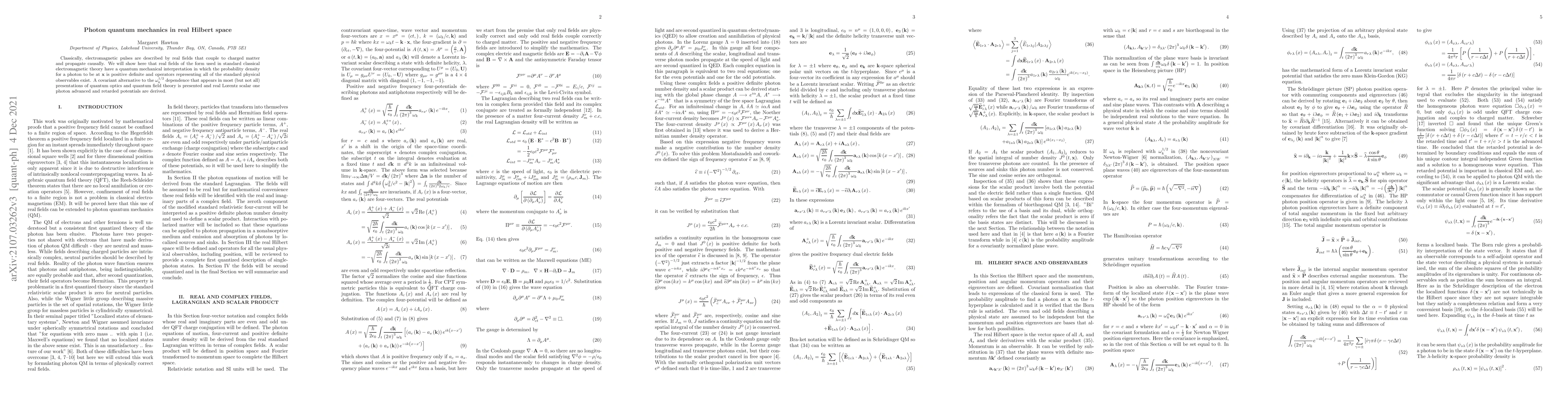 Thumbnail for Photon quantum mechanics in real Hilbert space