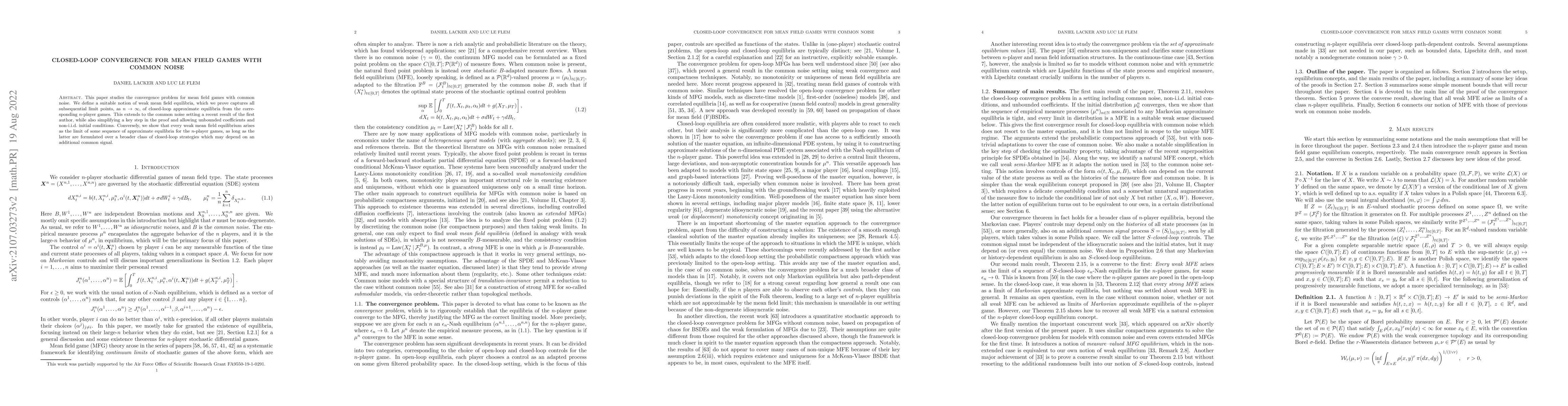Thumbnail for Closed-loop convergence for mean field games with common noise