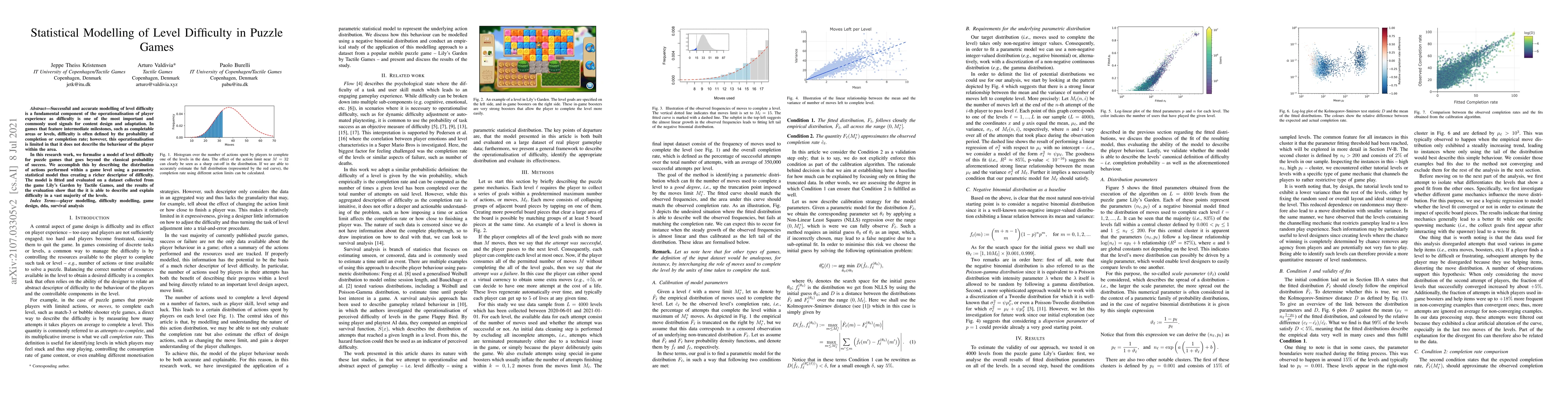 Thumbnail for Statistical Modelling of Level Difficulty in Puzzle Games