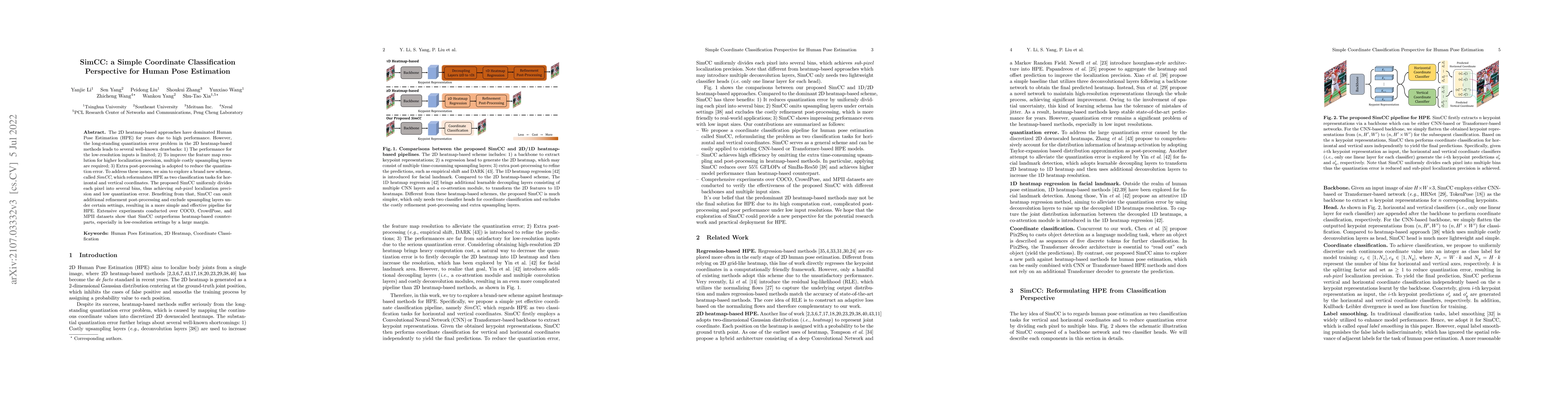 Thumbnail for SimCC: a Simple Coordinate Classification Perspective for Human Pose
  Estimation
