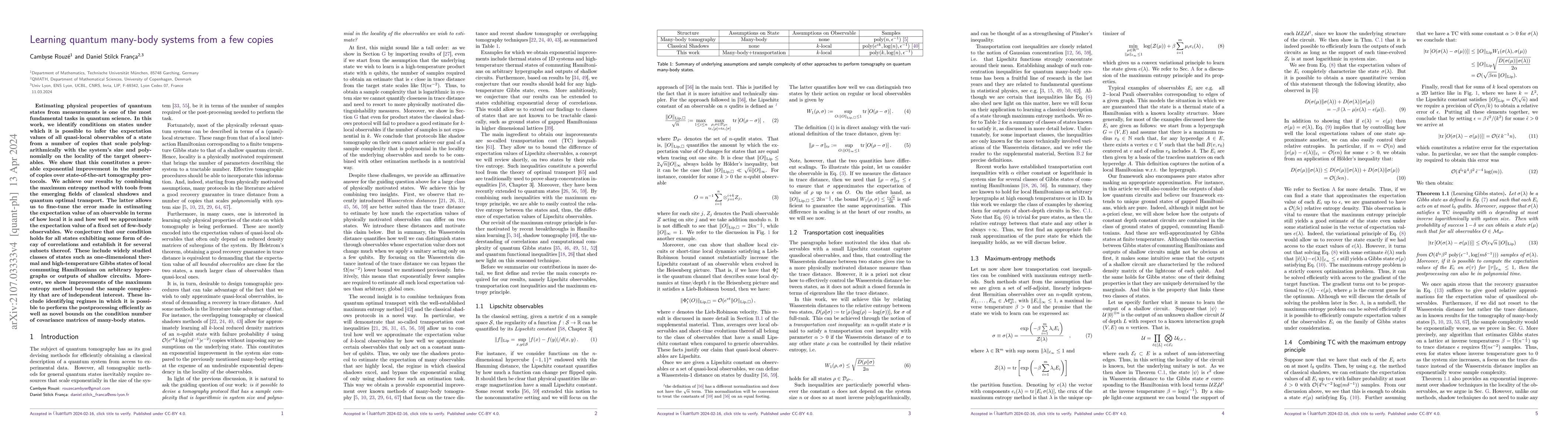 Thumbnail for Learning quantum many-body systems from a few copies