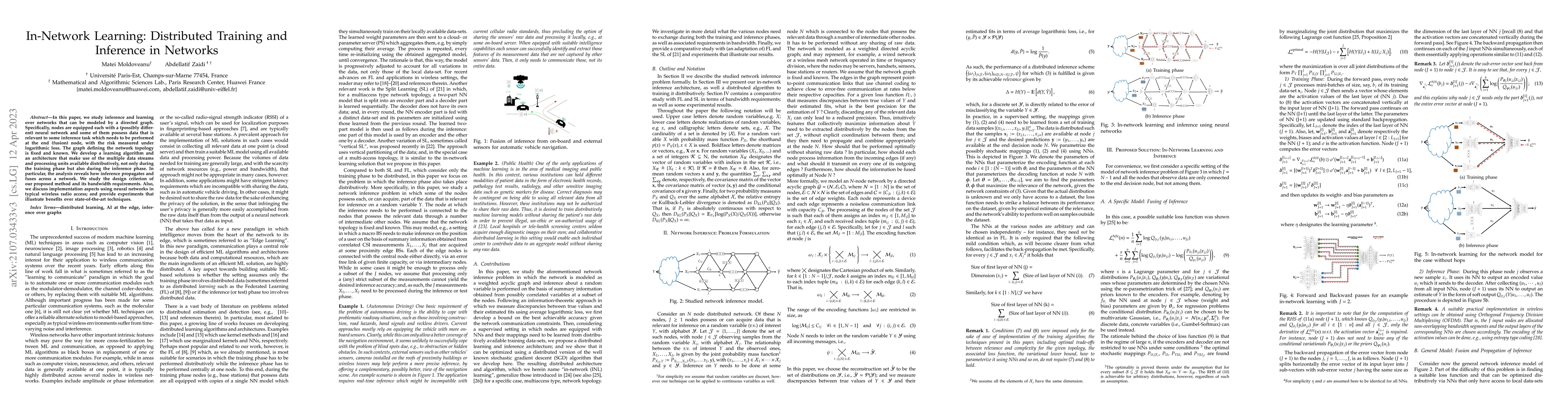 Thumbnail for In-Network Learning: Distributed Training and Inference in Networks