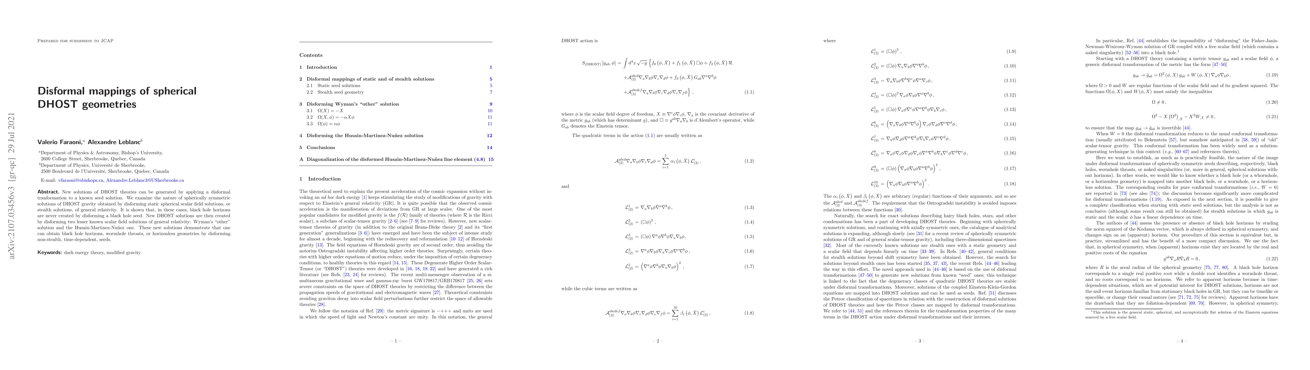 Thumbnail for Disformal mappings of spherical DHOST geometries
