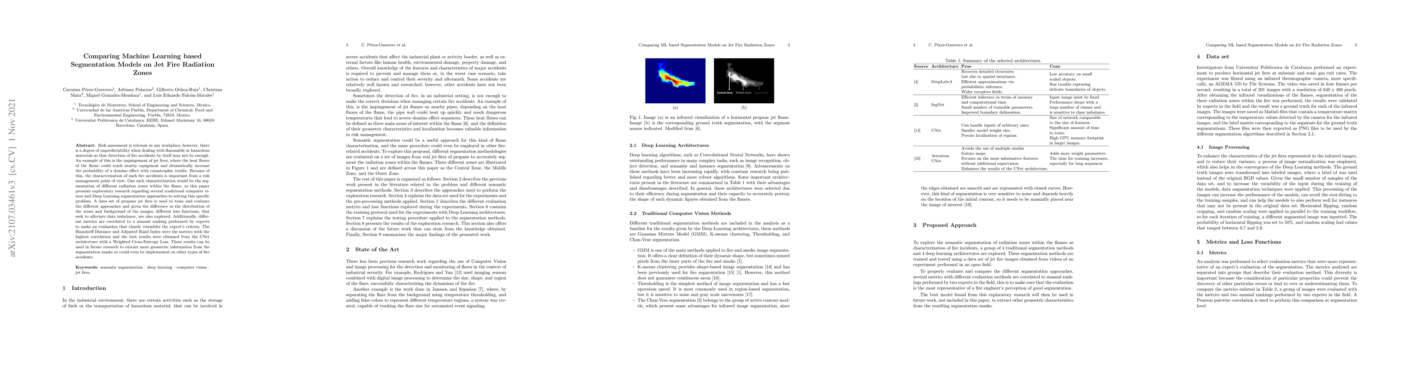 Thumbnail for Comparing Machine Learning based Segmentation Models on Jet Fire
  Radiation Zones