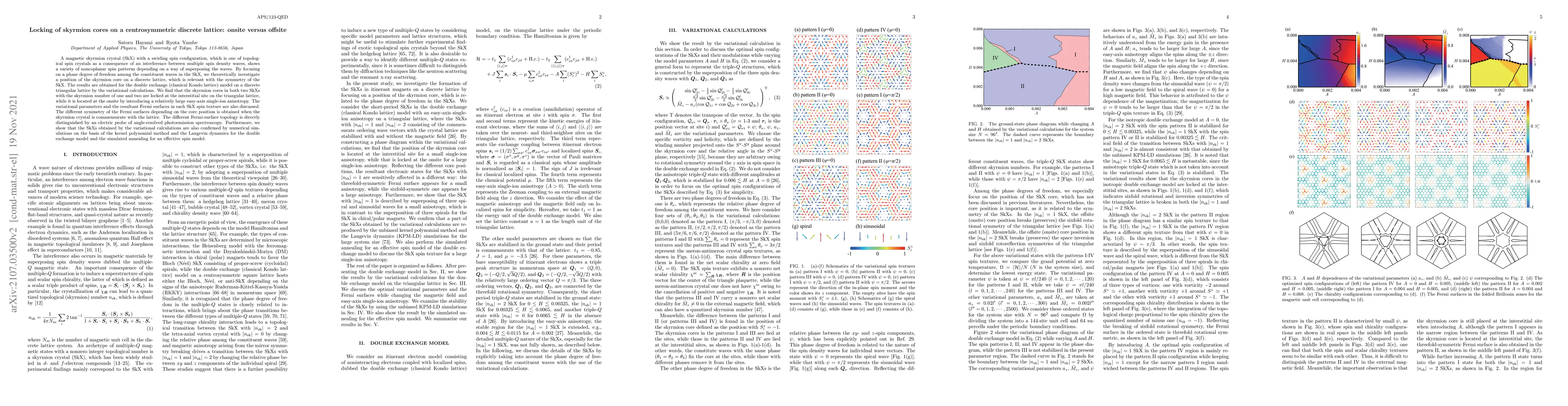 Thumbnail for Locking of skyrmion cores on a centrosymmetric discrete lattice: onsite
  versus offsite
