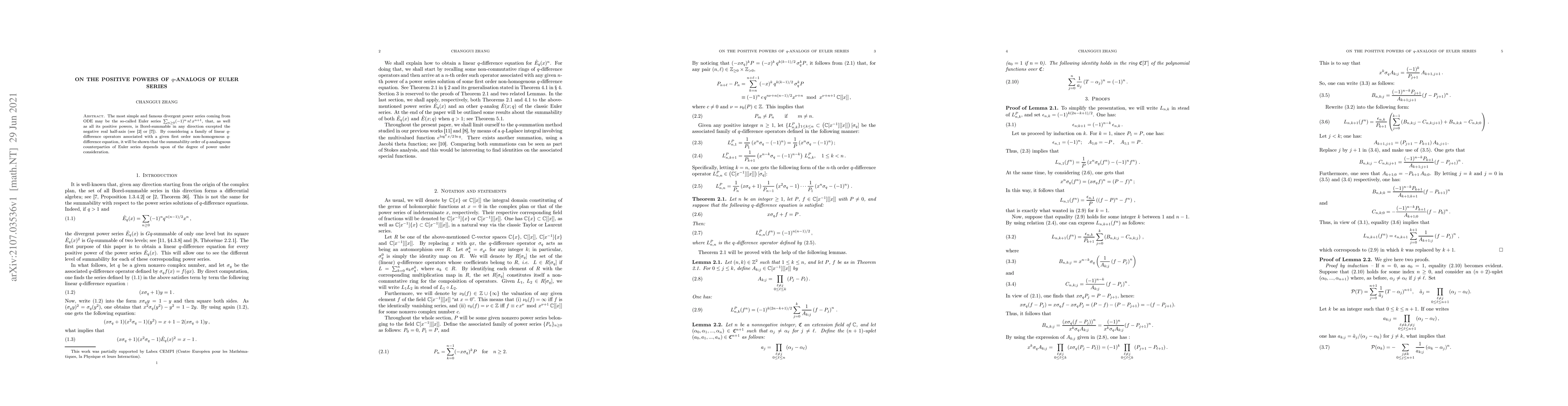 Thumbnail for On the positive powers of $q$-analogs of Euler series