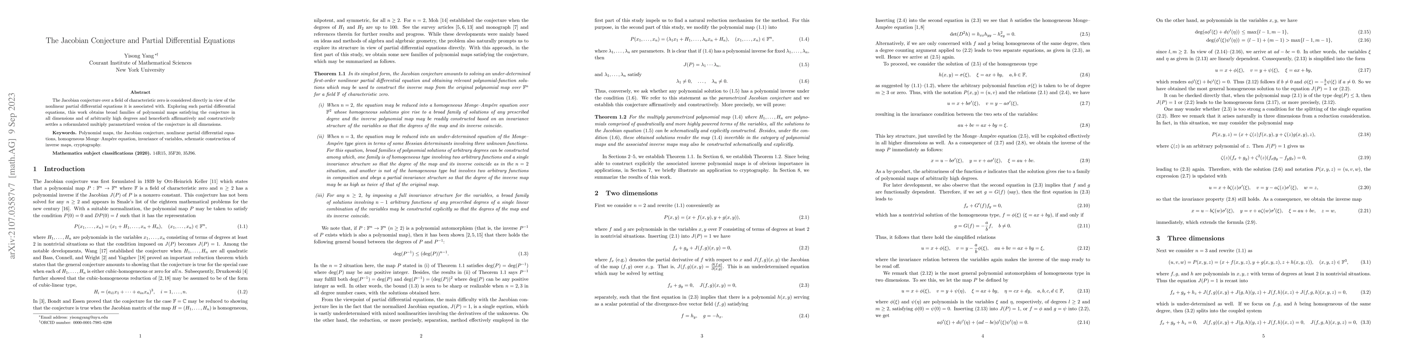 Thumbnail for The Jacobian Conjecture and Partial Differential Equations