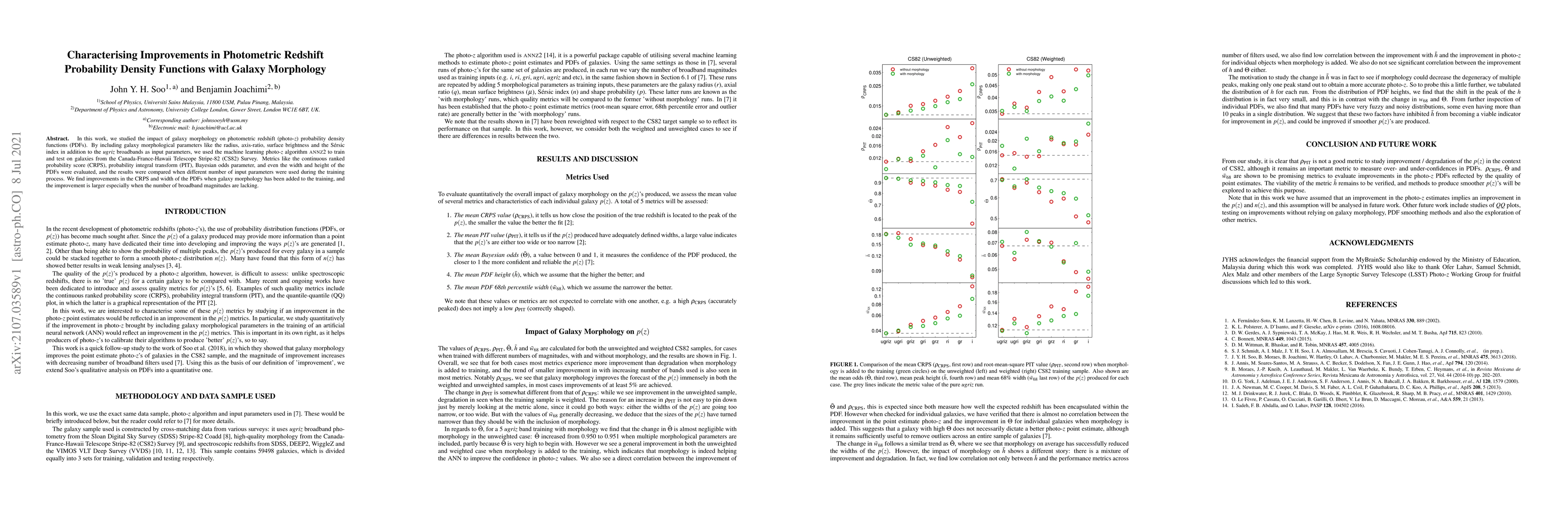 Thumbnail for Characterising Improvements in Photometric Redshift Probability Density
  Functions with Galaxy Morphology