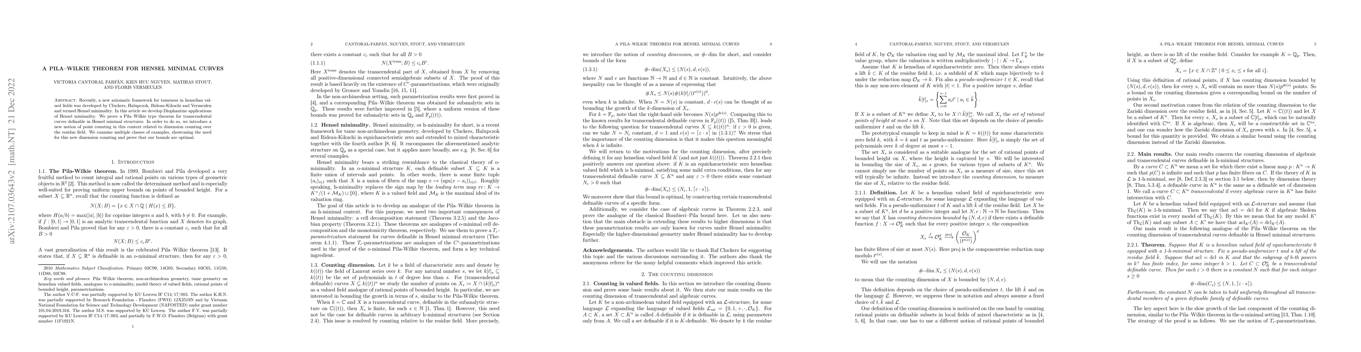 Thumbnail for A Pila--Wilkie theorem for Hensel minimal curves