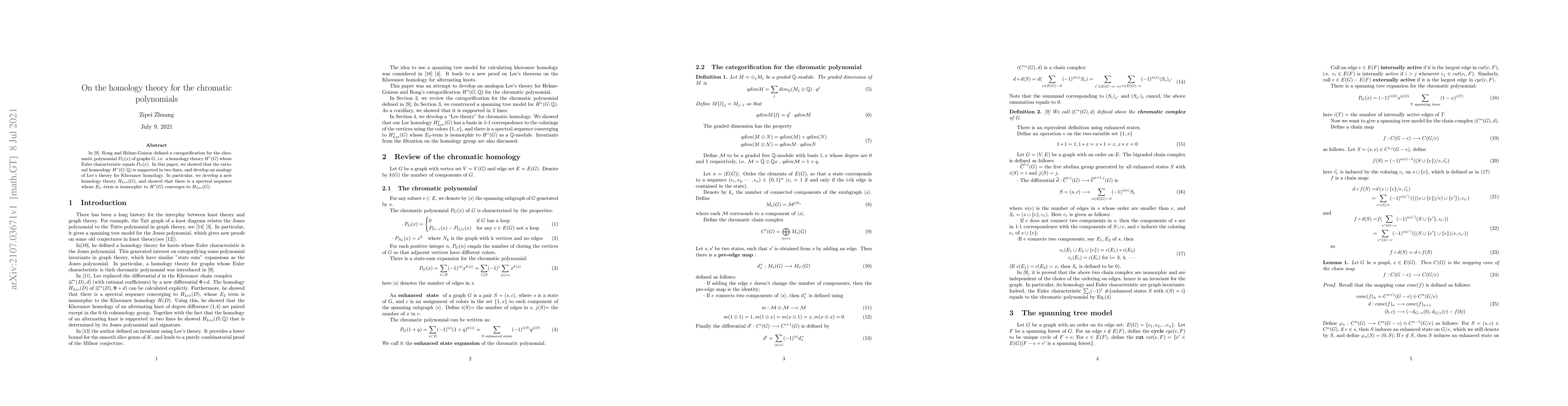 Thumbnail for On the homology theory for the chromatic polynomials