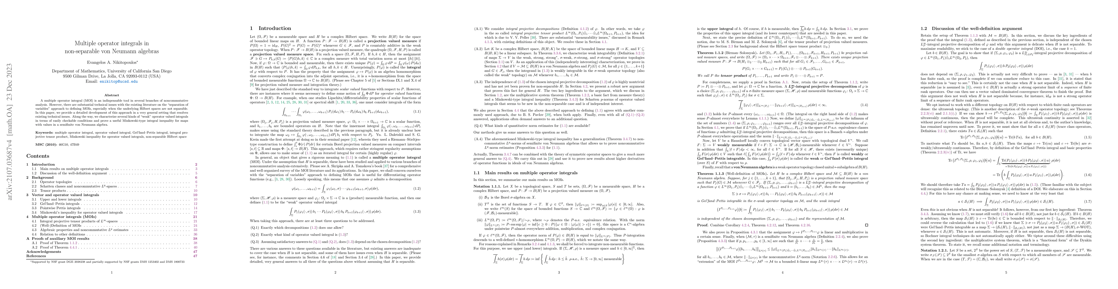 Thumbnail for Multiple operator integrals in non-separable von Neumann algebras