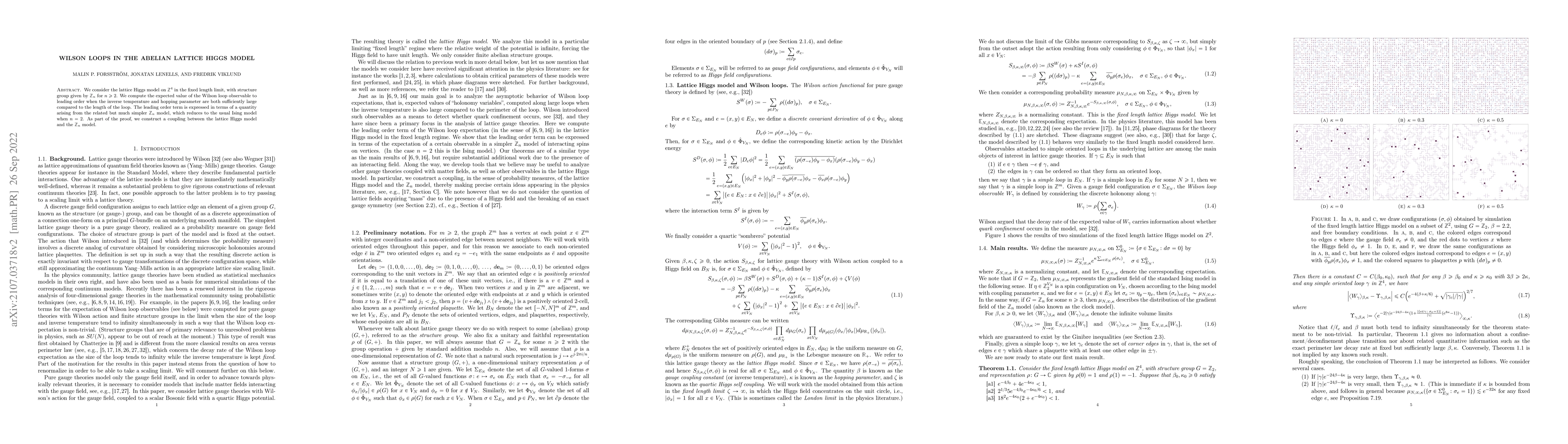 Thumbnail for Wilson loops in the abelian lattice Higgs model