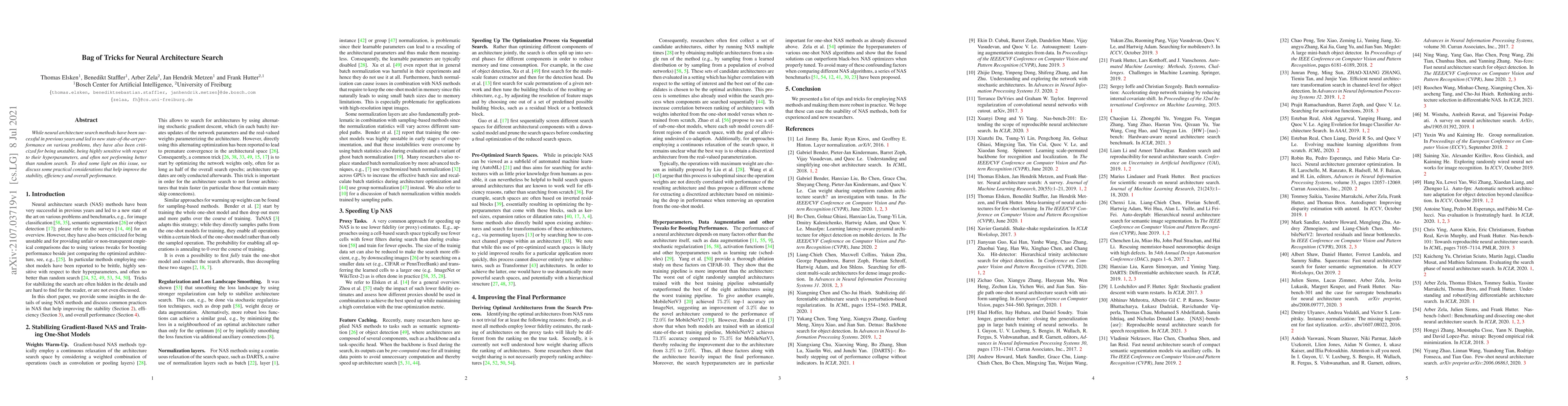 Thumbnail for Bag of Tricks for Neural Architecture Search