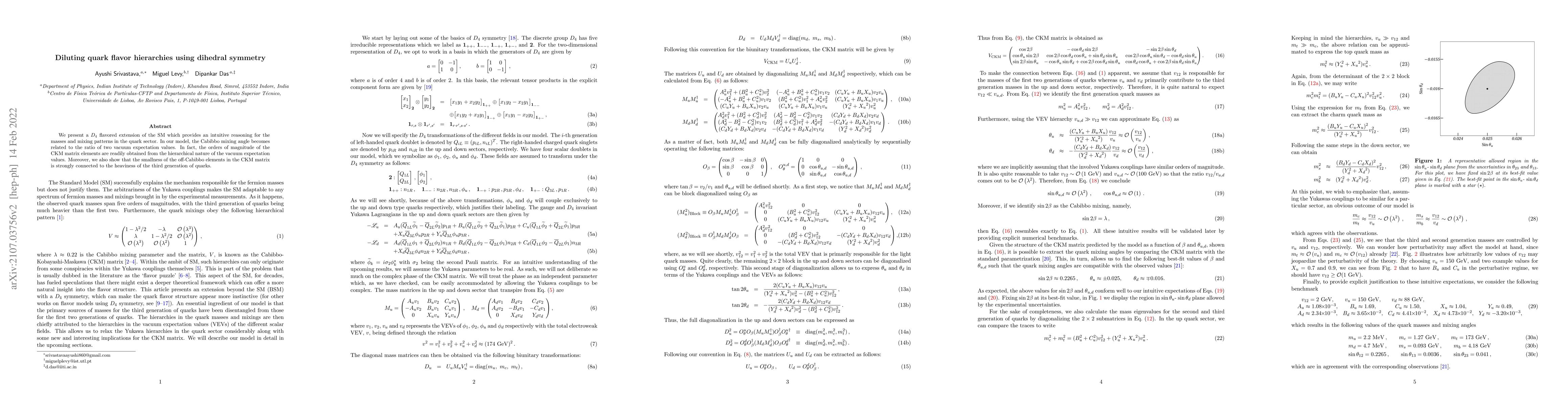 Thumbnail for Diluting quark flavor hierarchies using dihedral symmetry