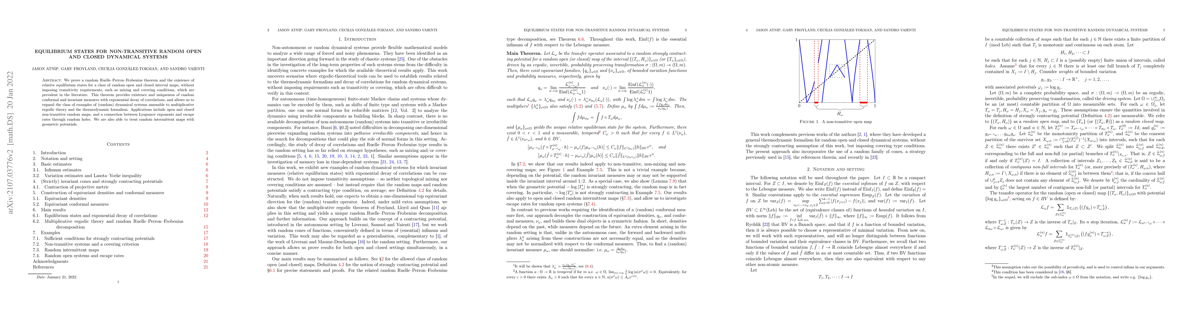 Thumbnail for Equilibrium states for non-transitive random open and closed dynamical
  systems