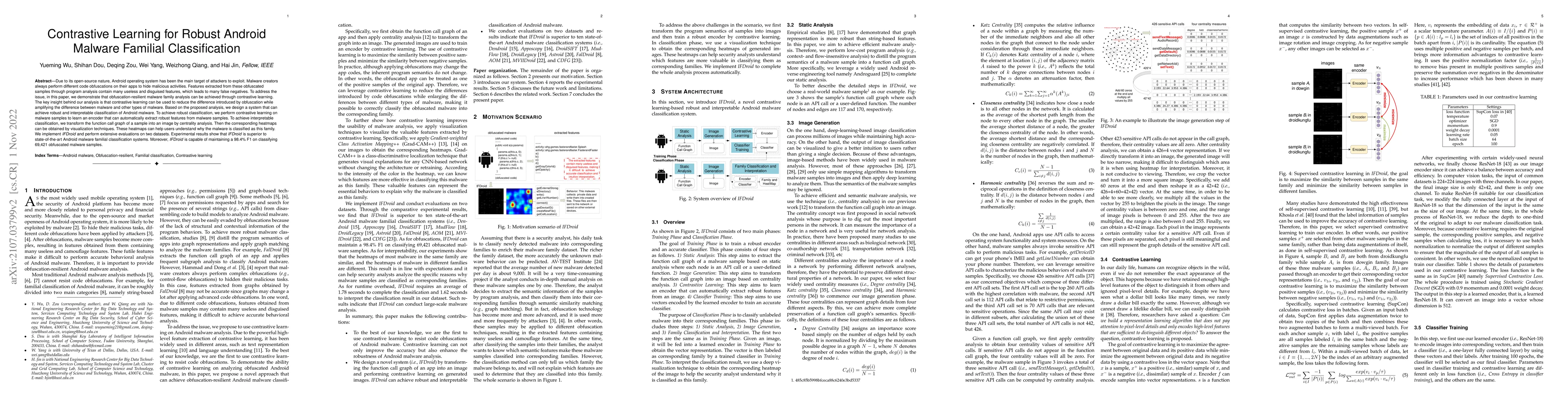 Thumbnail for Contrastive Learning for Robust Android Malware Familial Classification