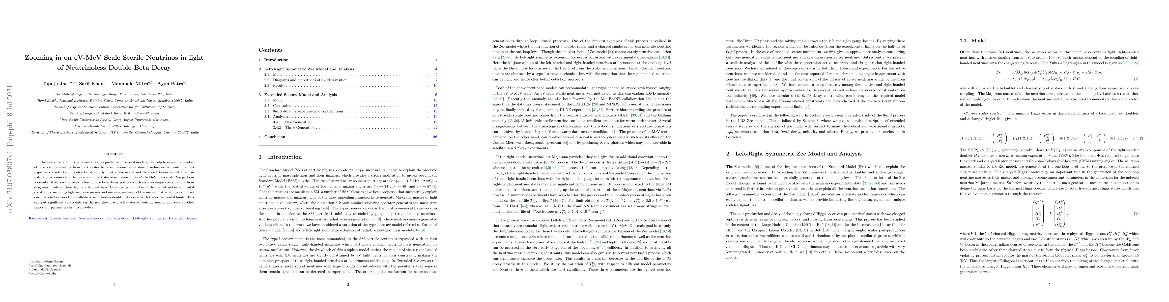 Thumbnail for Zooming in on eV-MeV Scale Sterile Neutrinos in light of Neutrinoless
  Double Beta Decay