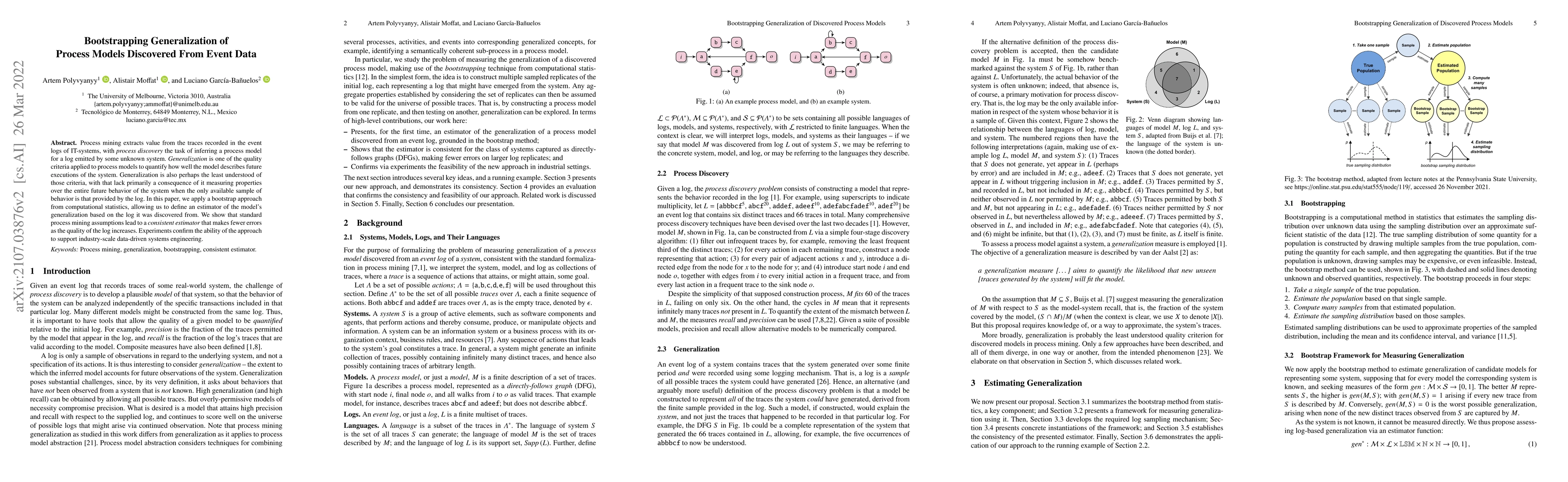 Thumbnail for Bootstrapping Generalization of Process Models Discovered From Event
  Data