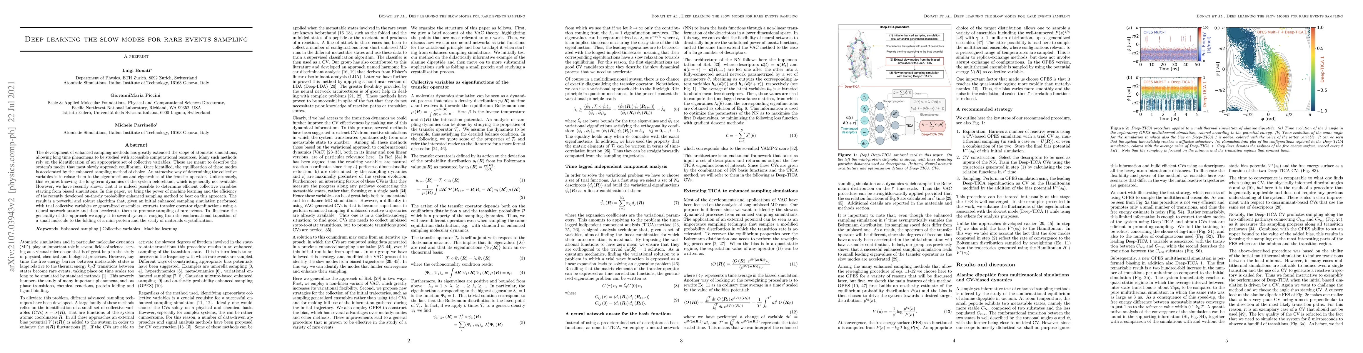 Thumbnail for Deep learning the slow modes for rare events sampling