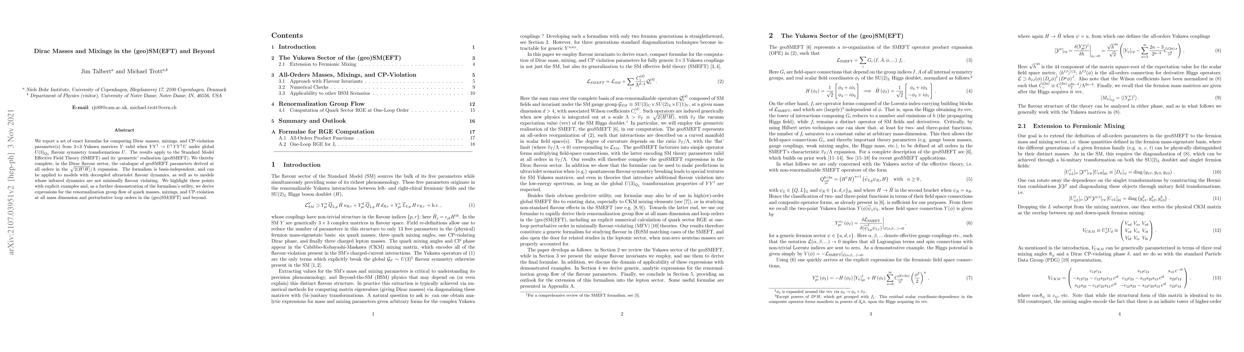Thumbnail for Dirac Masses and Mixings in the (geo)SM(EFT) and Beyond