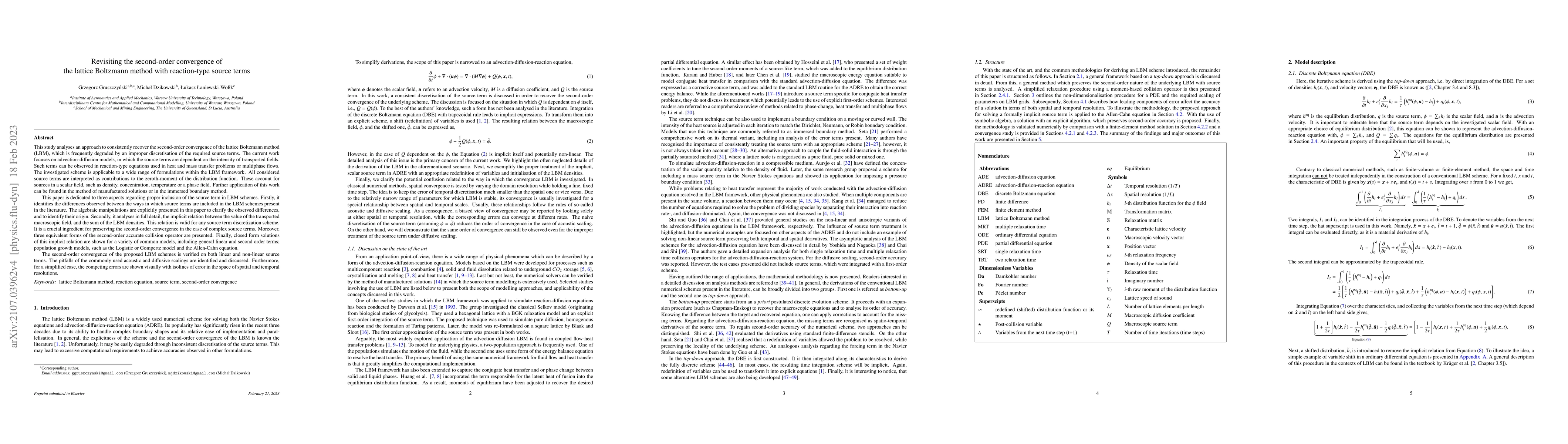 Thumbnail for Revisiting the second-order convergence of the lattice Boltzmann method
  with reaction-type source terms