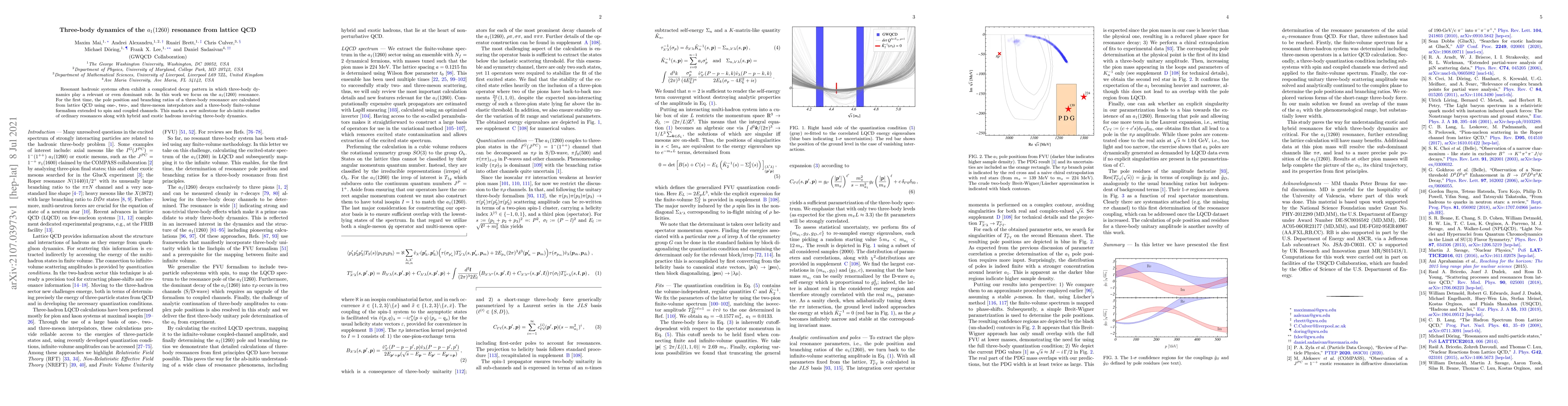 Thumbnail for Three-body dynamics of the $a_1(1260)$ resonance from lattice QCD