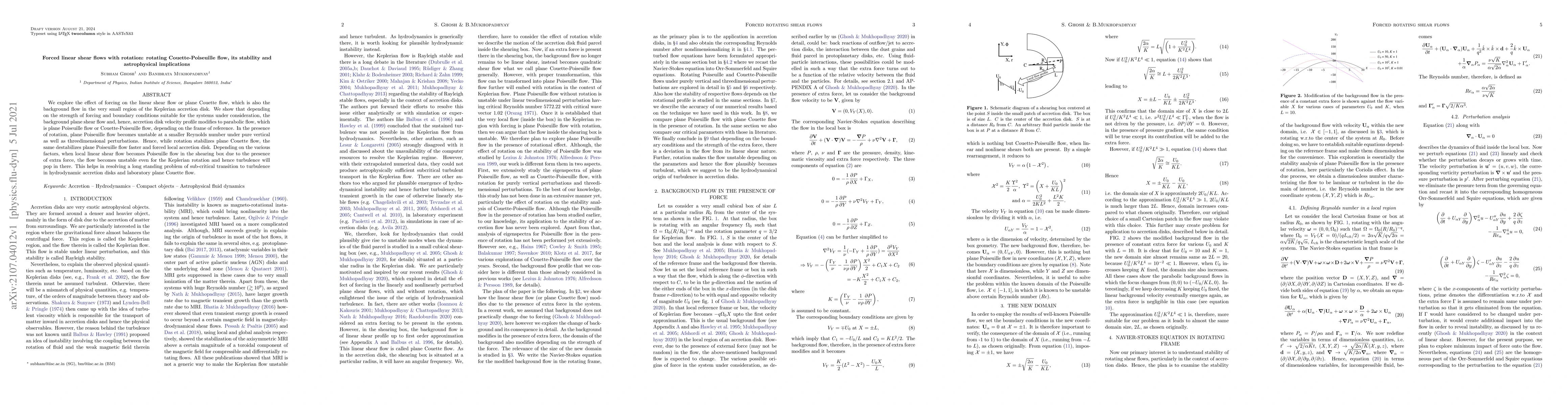 Thumbnail for Forced linear shear flows with rotation: rotating Couette-Poiseuille
  flow, its stability and astrophysical implications