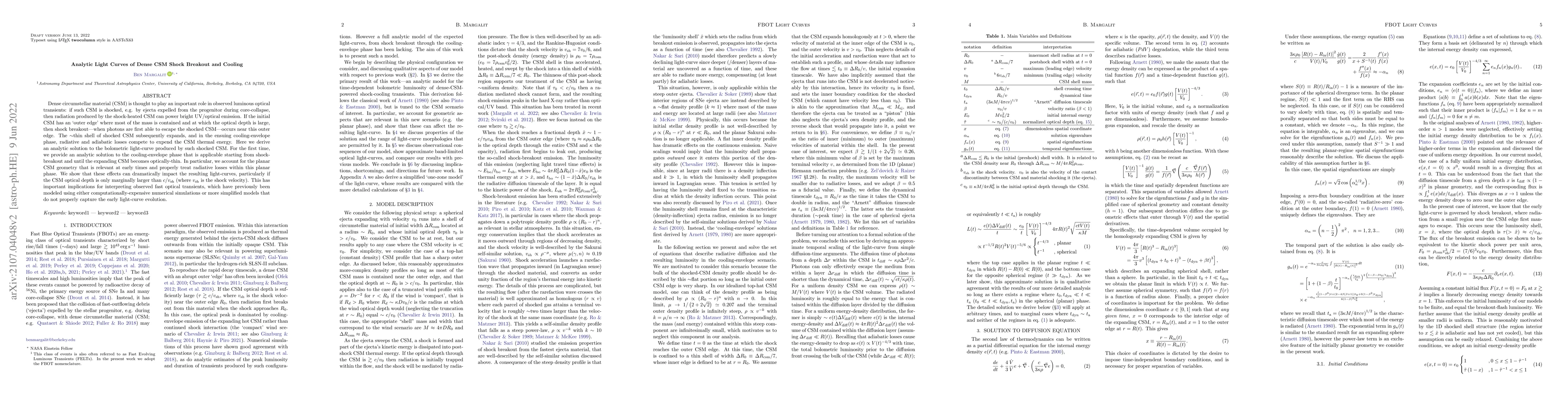Thumbnail for Analytic Light Curves of Dense CSM Shock Breakout and Cooling