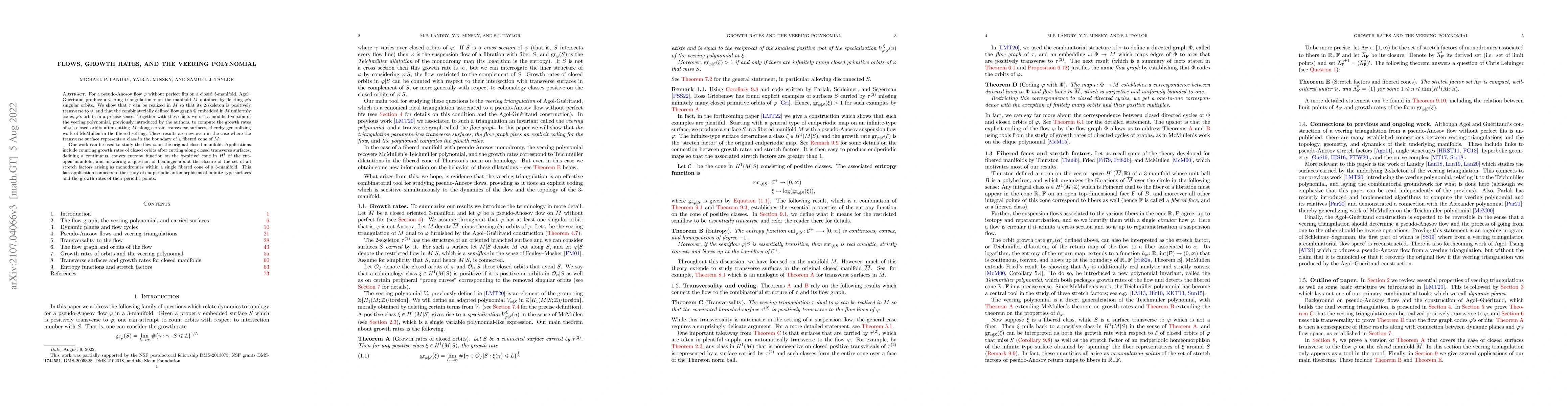 Thumbnail for Flows, growth rates, and the veering polynomial