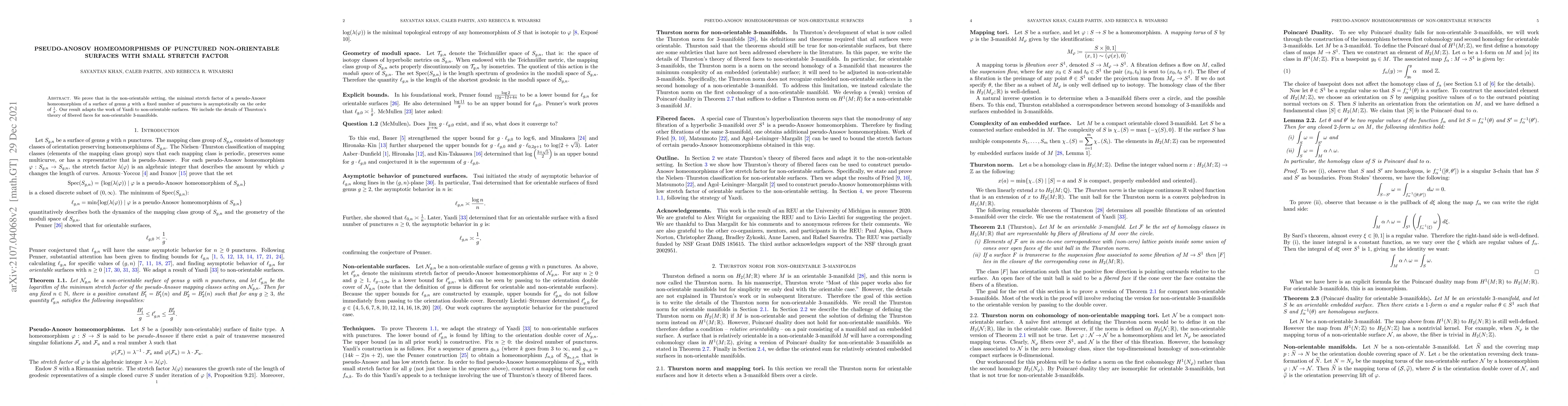 Thumbnail for Pseudo-Anosov homeomorphisms of punctured non-orientable surfaces with
  small stretch factor