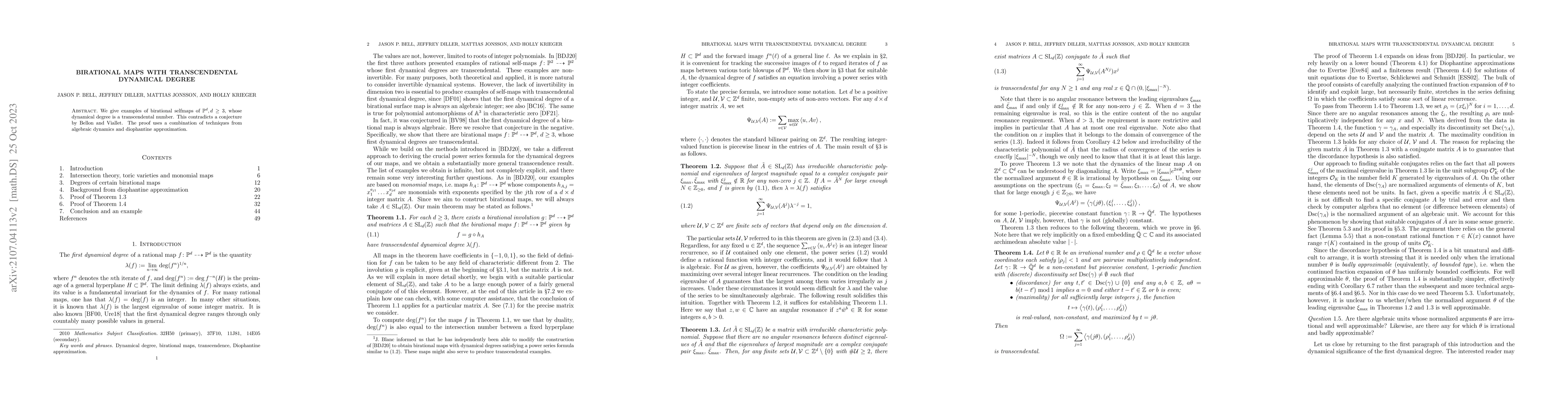 Thumbnail for Birational maps with transcendental dynamical degree