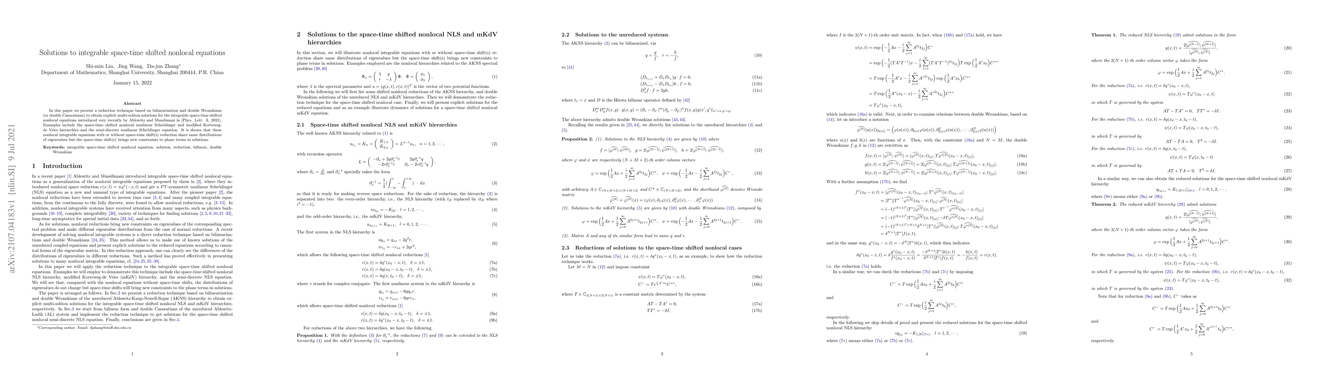 Thumbnail for Solutions to integrable space-time shifted nonlocal equations