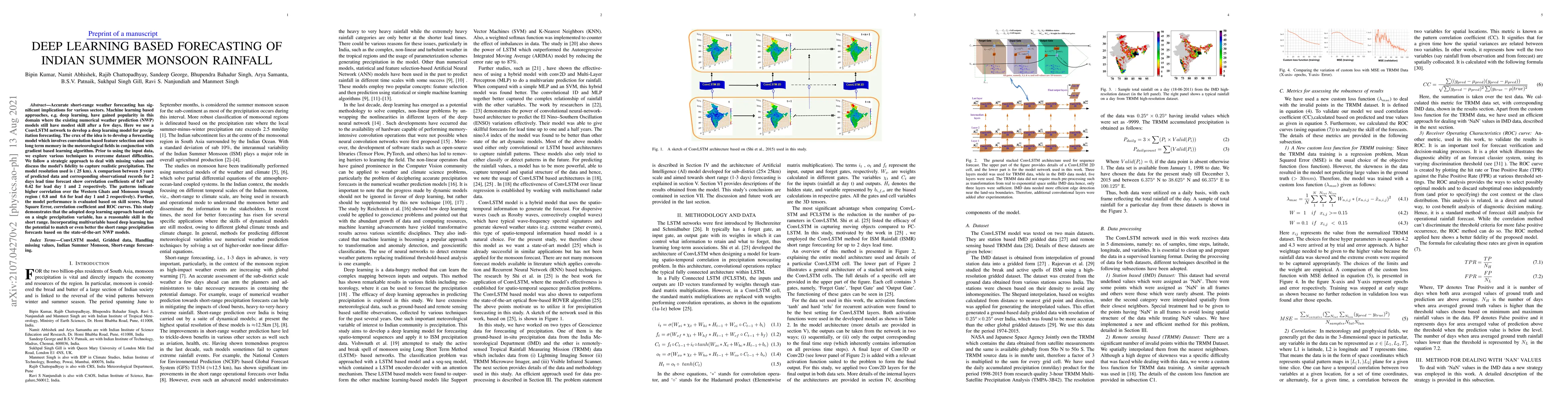 Thumbnail for Deep Learning Based Forecasting of Indian Summer Monsoon Rainfall