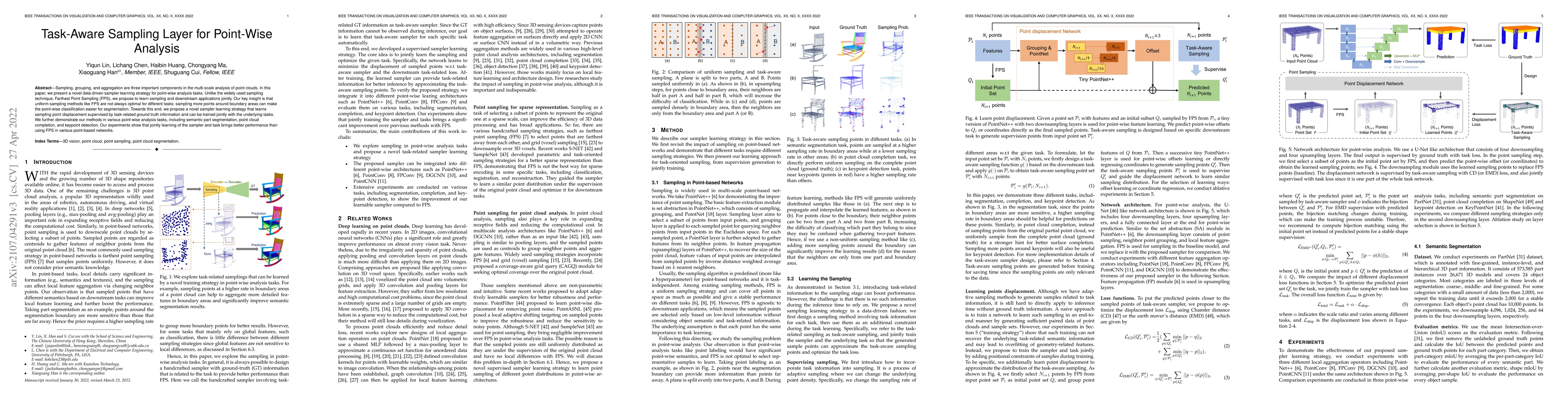 Thumbnail for Task-Aware Sampling Layer for Point-Wise Analysis