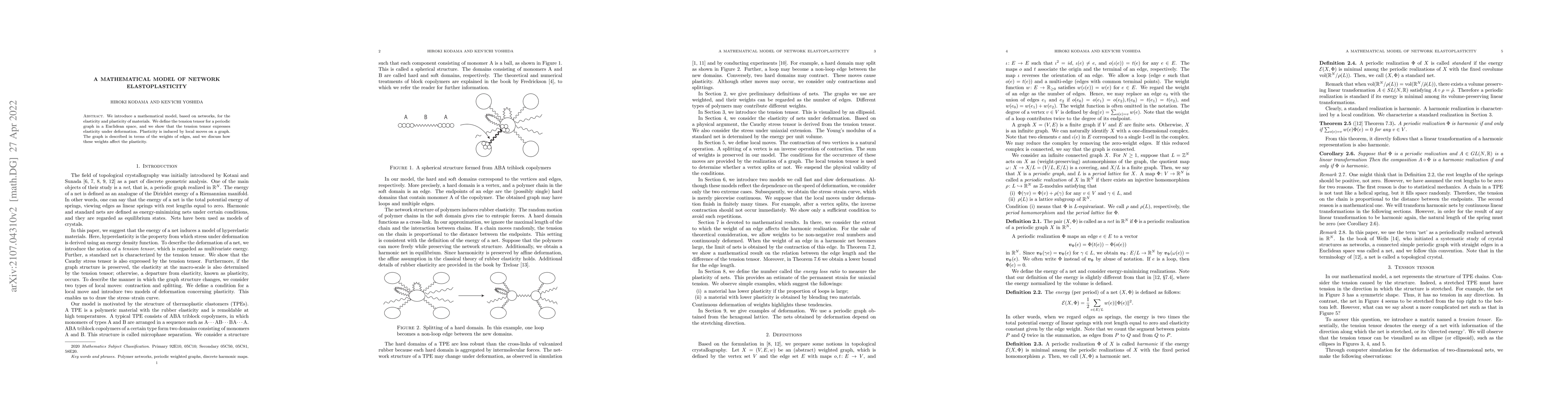 Thumbnail for A mathematical model of network elastoplasticity